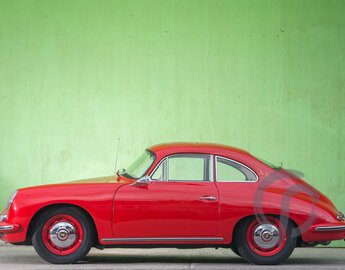 Porsche 356 B 1600 in rot Seitenansicht
